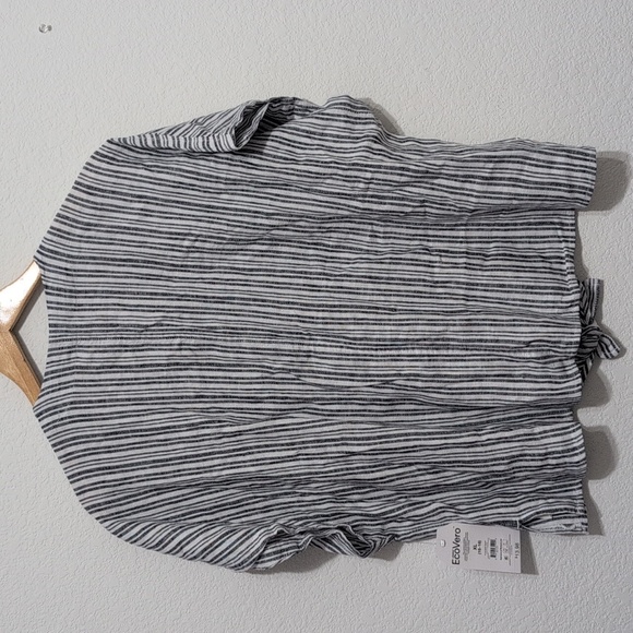 4/$12 NWT Time And Tru Striped Linen Blend Button Down Front Tie Top Size  XL - Picture 6 of 9